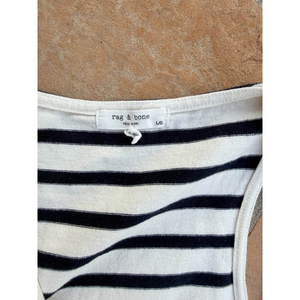 Rag And Bone Striped Sleeveless Tank Dress Scoop Neck Side Slit Size L JK - Picture 2 of 4